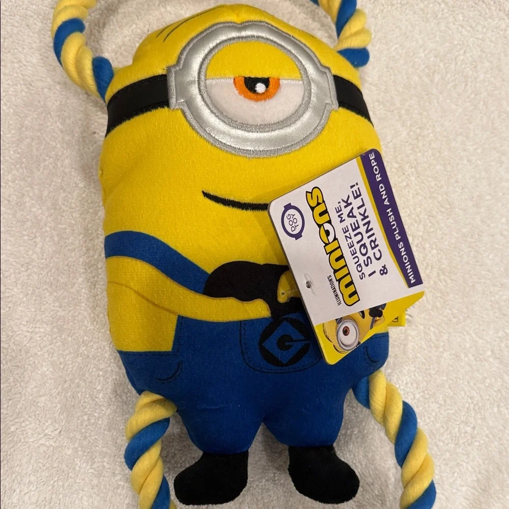Minions Squeaky Plush Dog Toy - Yellow and Blue